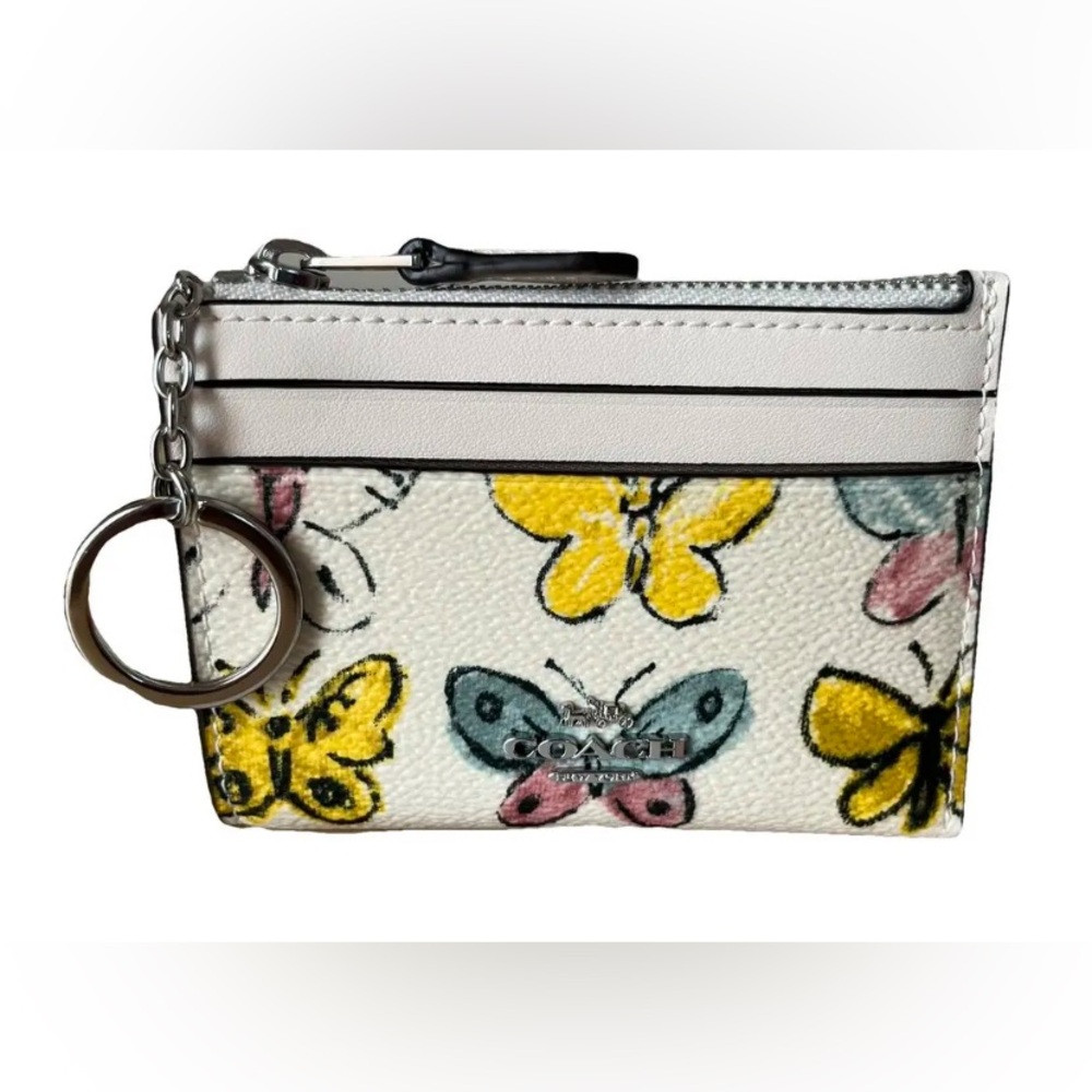 Coach Multicolor Butterfly Card Holder NWT